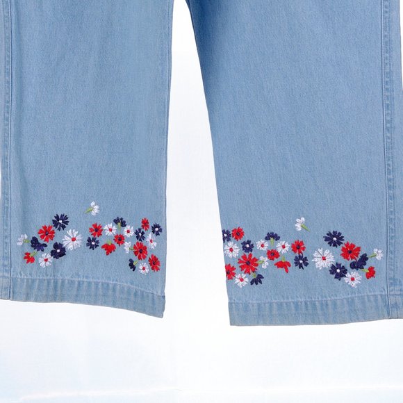 Vintage Chambray Embroidered Outfit Petite Large - Picture 10 of 13